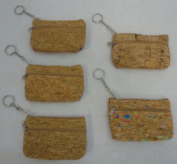 ''5''''x3.25'''' Two-Compartment Zippered Change PURSE [Cork]''